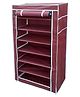 Fabura Multipurpose Rack With 7 Compartments And Cover - Maroon