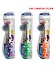 PASSION PETALS Bear Design Toothbrush Pack of 3 (Colour May Vary)