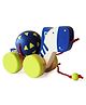 Shumee Wooden Zeebo The Zebra Pull Along Toy - Blue
