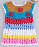 USHA ENTERPRISES Flower Crochet Short Sleeves Frock - Multicolour
