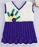 USHA ENTERPRISES Handmade Flower Embroidered Sleeveless Frock - White
