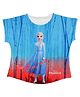 Disney By Crossroads Frozen Elsa Print Short Sleeves Top - Blue