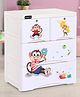 Babyhug  Compartment Chest of Drawers Monkey Print - White