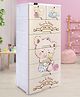 Babyhug 6 Layers High Density Plastic Storage Cabinet Teddy Print With Wheels - White