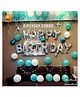 Balloon Junction Birthday Decoration Combo Set Silver Aqua & White Balloons  - Pack Of 47