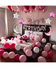 Balloon Junction Birthday Decoration Set Silver Pink Red & White Balloons - Pack Of 49