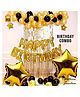 Balloon Junction Birthday Foil Decoration Set with Curtain Black & Gold  - Pack Of 46