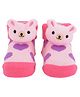 Yellow Bee Anti-Skid Socks Shoes Bear Motif - Pink
