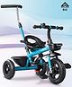 Babyhug Cruise Plug N Play 2 in1 Multifunctional Kids Trike with Adjustable Parent Handle|Rubber Wheels with Brakes|Safety Harness|Storage Basket for Boys & Girls Ages 18 Months-4 Years-Blue