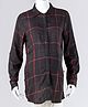 Kriti Full Sleeves Graph Checks Maternity Top - Black