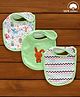 Babyhug Cotton Bibs Animal Embroidery Set of 3 - Green & White