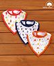 Babyhug Cotton Bibs Triangle Print Set of 3 - White
