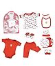 VParents Honey Punch New born Baby Gift Set Red - Pack of 10