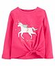 Carter's  Glitter Unicorn Tie-Front Jersey Tee - Pink