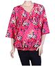W Long Sleeves Floral Printed Tunic - Pink