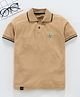 Earth Conscious Solid Half Sleeves Polo T-shirt - Beige