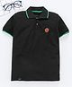 Earth Conscious Solid Half Sleeves Polo T-Shirt - Black