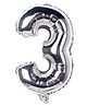 Party Anthem Number 3 Foil Balloon Silver - Height 40 cm