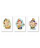 Wens Sparkle Laminated Kids Wall Panels Ganesha Theme Set of 3 - Multicolor 
