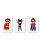 Wens Laminated Kids Wall Panels Super Hero Set of 3 - Multicolour