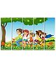 Wens Happy Kids Velvet Laminated Wall Art With  5 Panels - Multicolor
