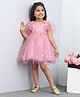 Mark & Mia Sleeveless Party Frock With Floral Embellishments - Pink