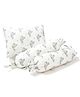 The White Cradle Cot Pillow and 2 Bolsters Set with Fillers Whale Print - Grey 