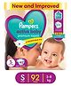 Pampers Active Baby Taped Diapers, Small size diapers, (S) 92 count, taped style custom fit