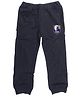 Wear Your Mind Full Length Logo Patch Joggers - Navy Blue