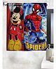Athom Trendz Disney Mickey Mouse & Spider-Man Bath Towel Pack of 2 - Blue & Red