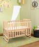 Babyhug Montana Wooden Cot Cum Rocker with Mosquito Net - Natural| Wheels with Lock| Storage Space| Adjustable Height| Openable Side Rail| Foldable Headboard| Attach to Parent Bed| Convert to Study Table