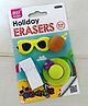 Funcart Beach Party Theme Eraser Set Multicolor - 4 Pieces