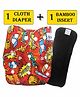 Babymoon Reusable Cloth Diaper with Diaper Inserts Baseball Print - Red