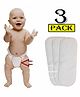 Babymoon Premium 3 Layers Wetfree Microfibre Reusable Cotton Diaper Nappy Insert White - Pack of 3