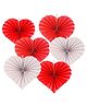 Amfin Heart Shape Paper Fans Red - Pack of 6