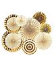 Amfin Paper Fans Golden - Pack of 8