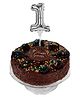 Amfin Number One Foil Balloon Cake Topper - Silver
