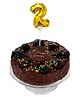 Amfin Number Two Foil Balloon Cake Topper - Golden
