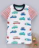 Kookie Kids Half Sleeves Tee Allover Vehicle Print - White
