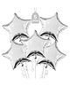 Party Propz Star Foil Balloons Silver 18 Inch - 5 Pieces