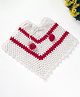 USHA ENTERPRISES Full Sleeves Pom Pom Detailed Poncho - Red & White