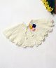 USHA ENTERPRISES Full Sleeves Flower Detailed Poncho - White