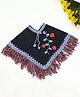 USHA ENTERPRISES Full Sleeves Flower Embroidery Detailing Poncho - Multi Colour
