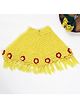 USHA ENTERPRISES Floral Design Half Sleeves Poncho - Yellow & Red