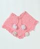 USHA ENTERPRISES Floral Design Half Sleeves Poncho - Baby Pink