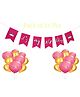 Funcart Half Birthday Banner & Balloon Pink - 21 Pieces 