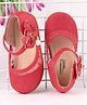 Cute Walk by Babyhug Party Wear Belly Shoes Bow Appliques - Red