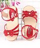 Cute Walk by Babyhug Party Wear Sandals Floral Appliques - Red