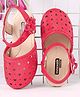 Cute Walk by Babyhug Party Wear Belly Shoes Floral Applique - Red