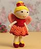Happy Threads Crochet Fairy Doll with Wings Red - Height 17 cm